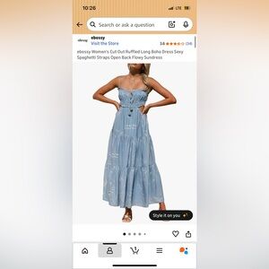 Elegant Blue Backless Dress